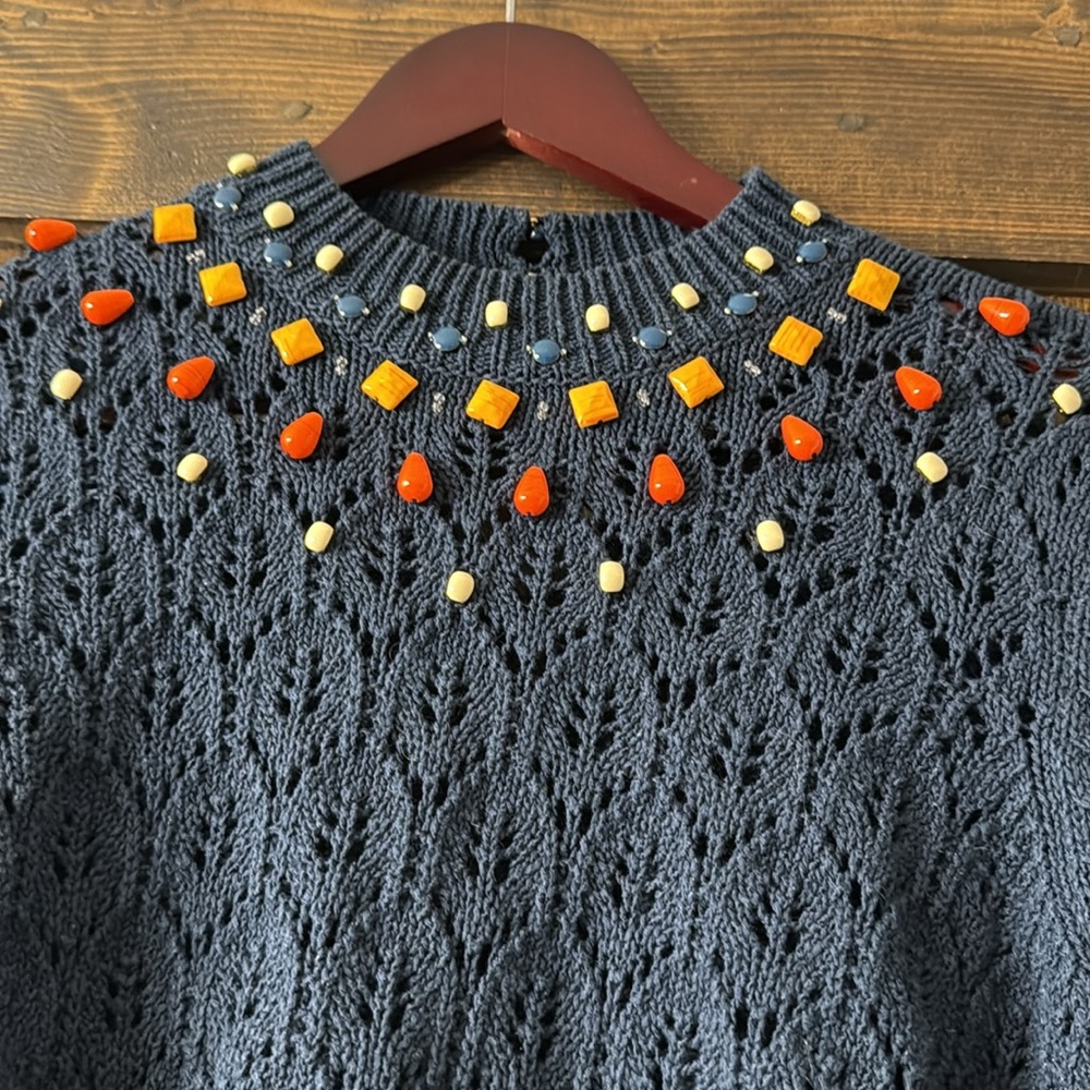 SÉZANE Marine Taille Pullover Sweater - Picture 5 of 13